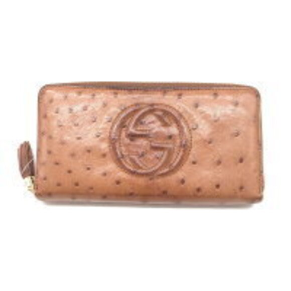 Gucci Handbags - Gucci Interlocking Zippy Wallet Long Ostrich Leather